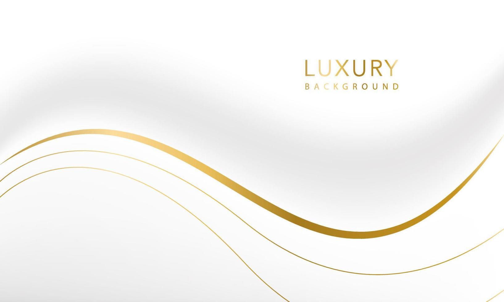 White luxury abstract background with golden lines and shadows. Premium vector illustration