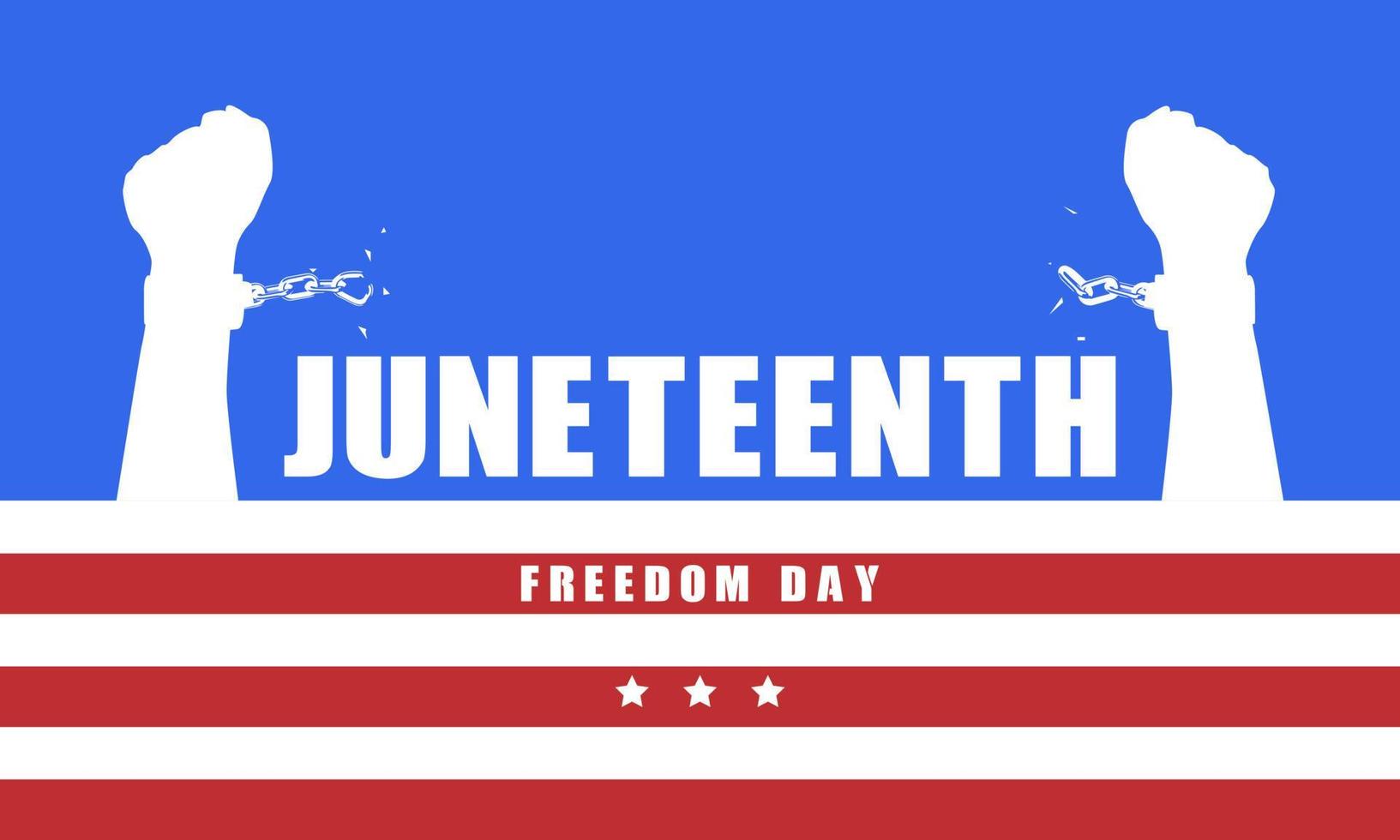 Juneteenth Freedom Day Background Design. Banner, Poster, Greeting Card. Vector Illustration.