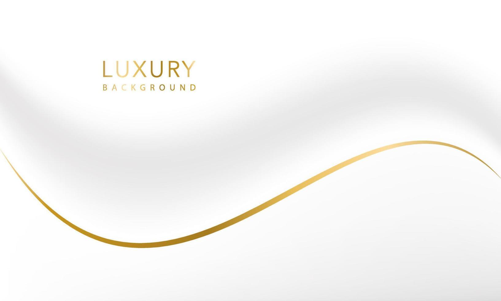 White luxury abstract background with golden lines and shadows. Premium vector illustration