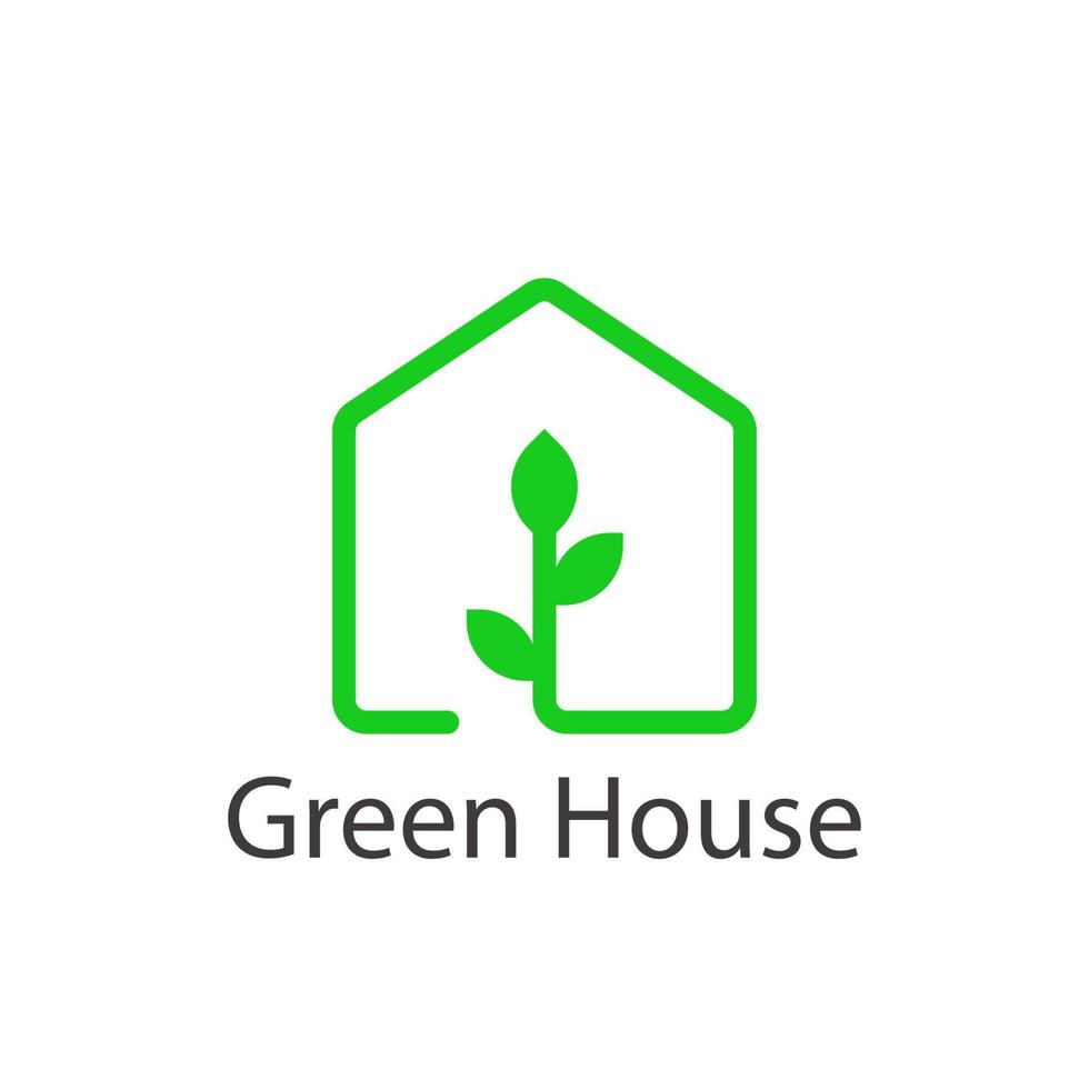 green house logo design vector template. vector illustration