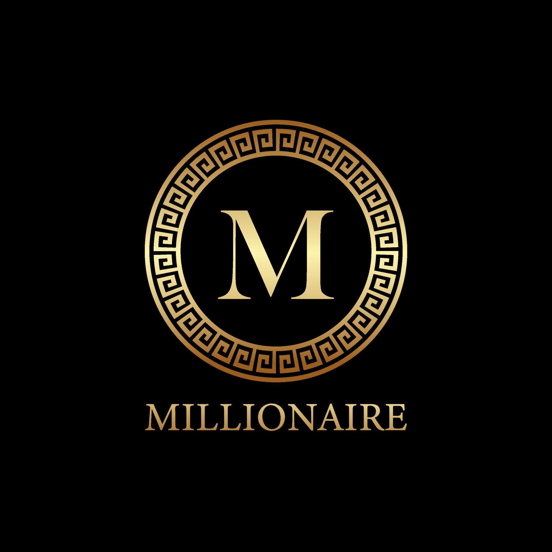 millionaire logo design, icon design template element, lettet m design