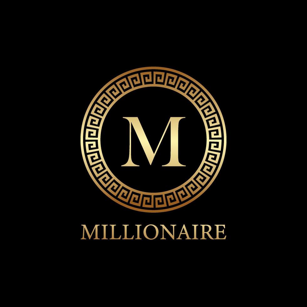 millionaire logo design, icon design template element, lettet m design vector