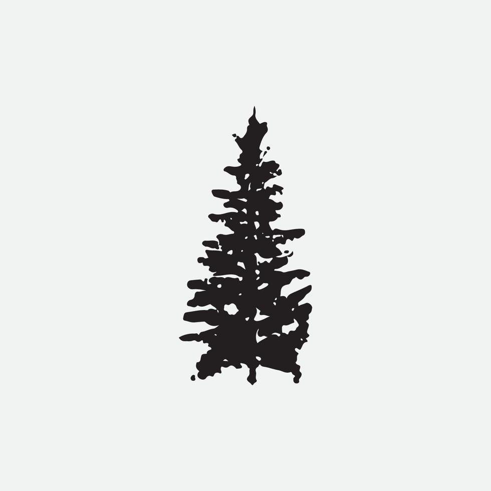 Pine tree silhouette vector