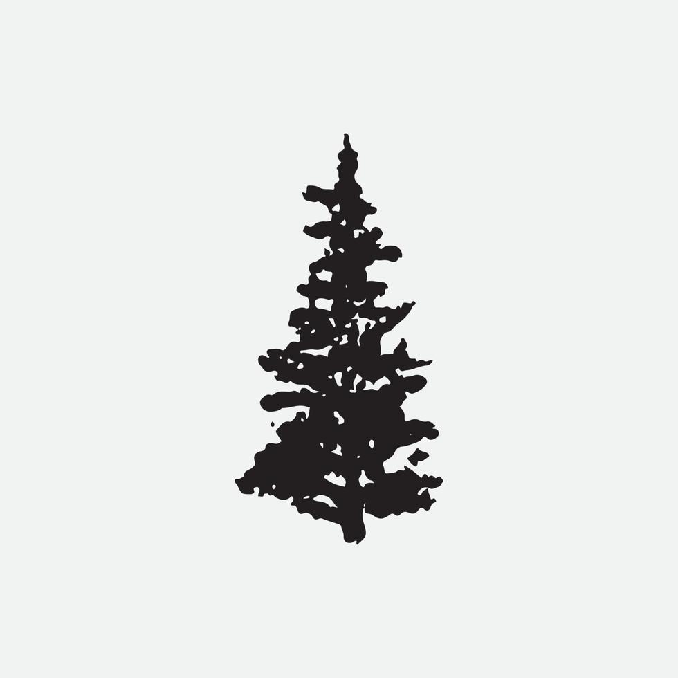 Pine tree silhouette vector