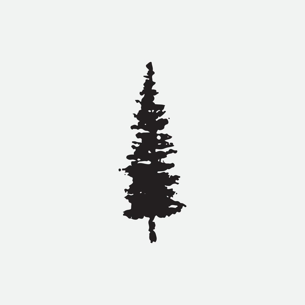 Pine tree silhouette vector