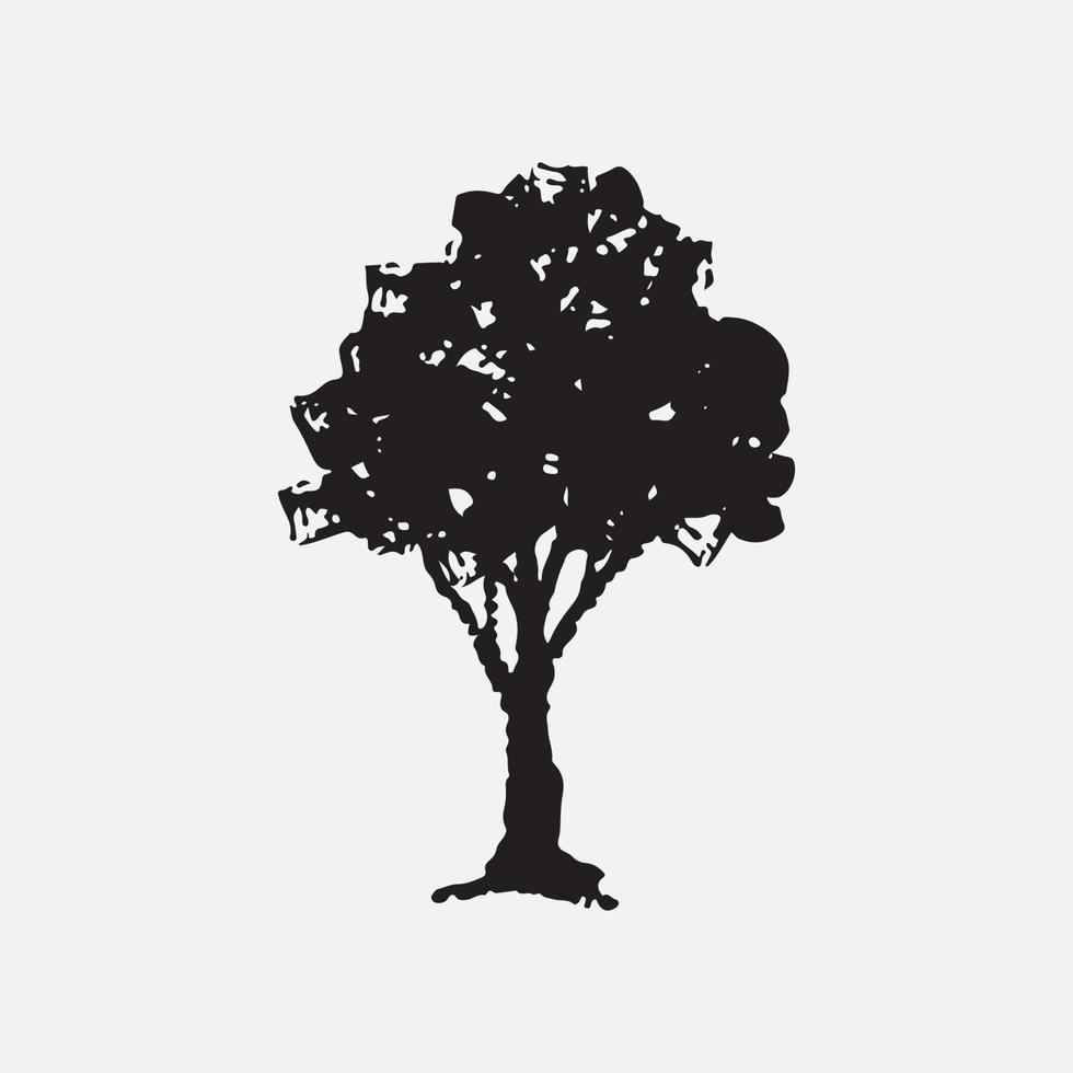 ilustración de silueta de árbol vector