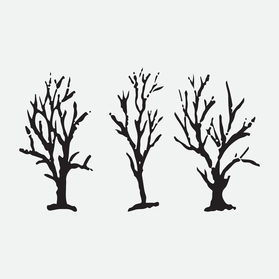 Naked trees silhouette vector