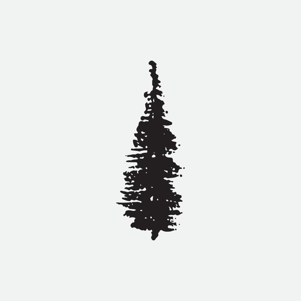 Pine tree silhouette vector