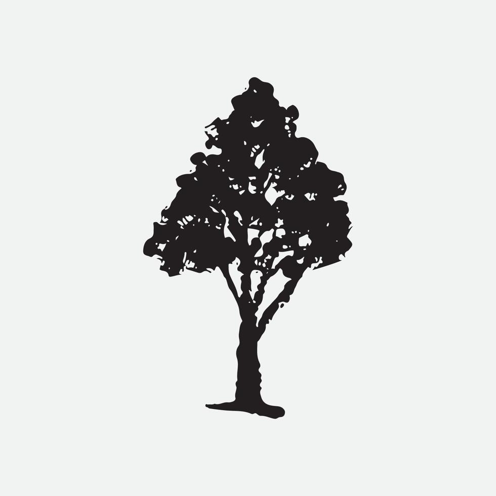 ilustración de silueta de árbol vector