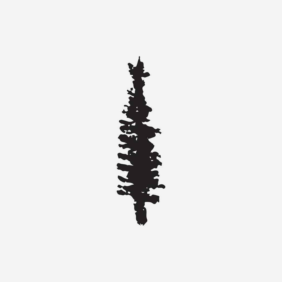 Pine tree silhouette vector