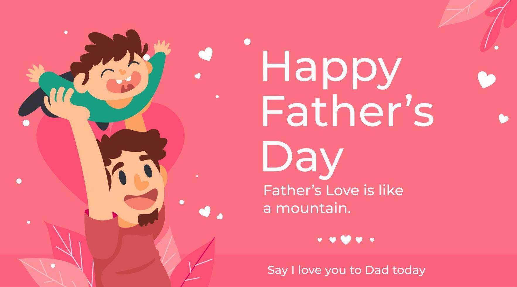 Father's Love is like a mountain Illustration Poster vector