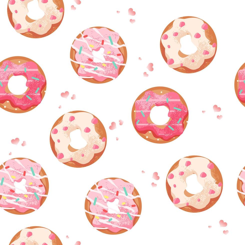 Donut Illustration Seamless Pattern Design vector