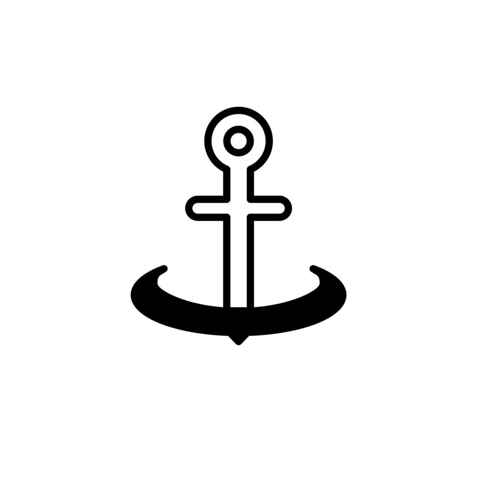 Anchor, Port Solid Line Icon Vector Illustration Logo Template. Suitable For Many Purposes.