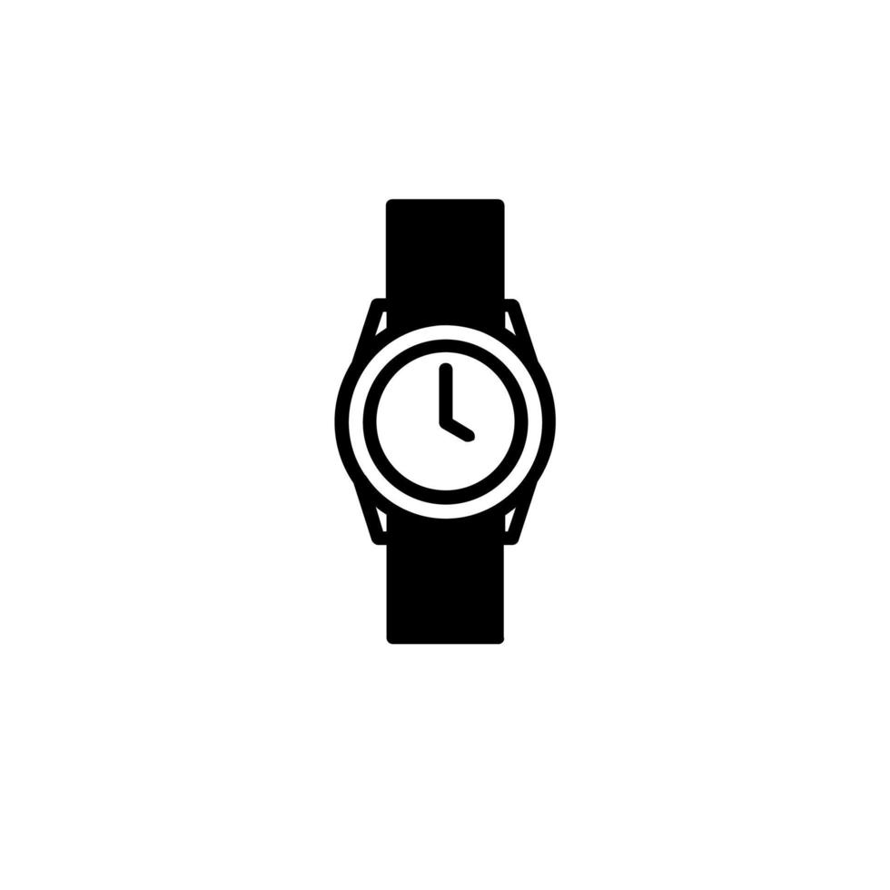 reloj, reloj de pulsera, reloj, tiempo línea sólida icono vector ilustración logotipo plantilla. adecuado para muchos propósitos.