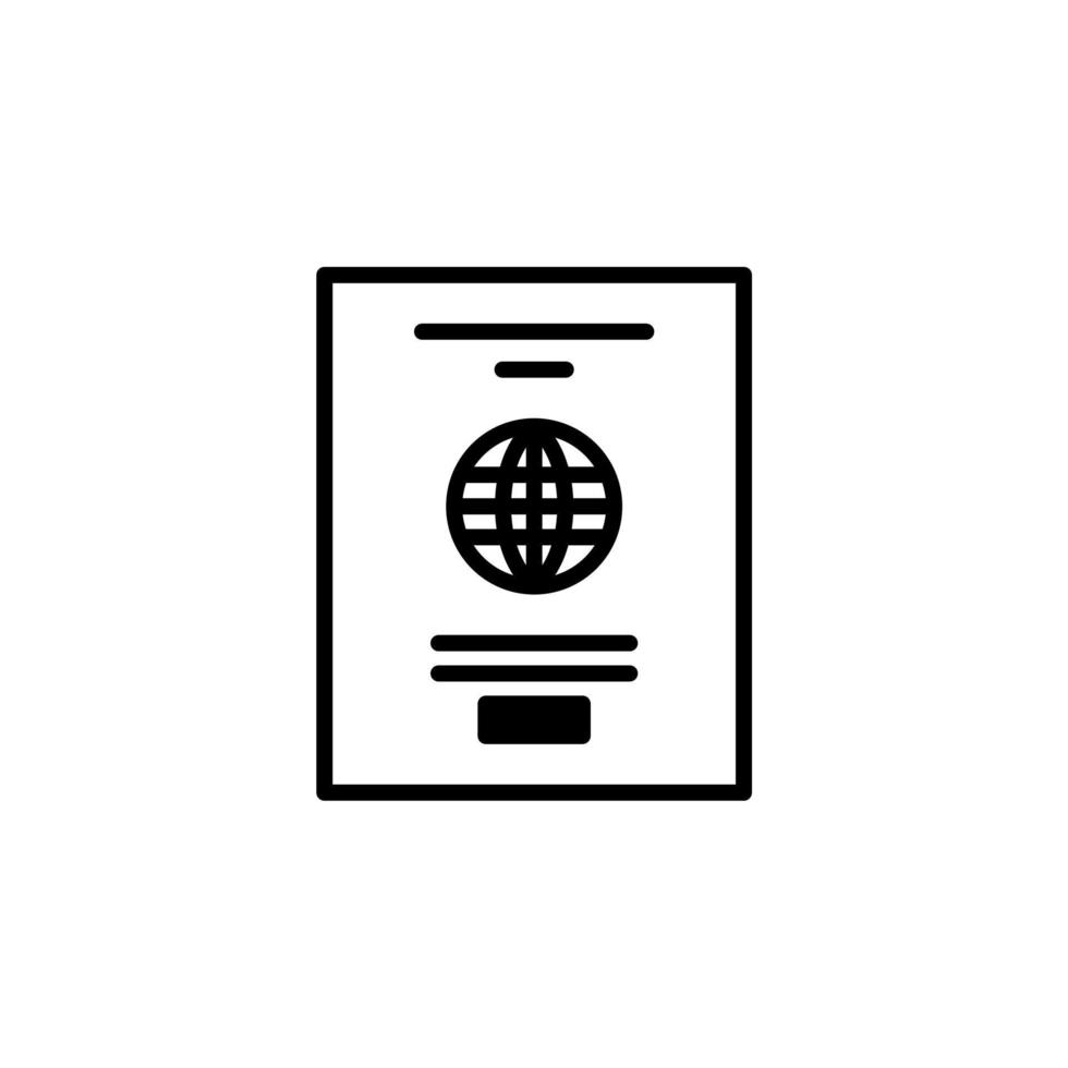 Passport, Travel, Business Solid Line Icon Design Concept For Web And UI, Simple Icon Suitable for Any Purposes. vector