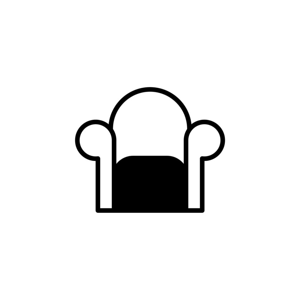 Chair, Seat Solid Line Icon Vector Illustration Logo Template. Suitable For Many Purposes.