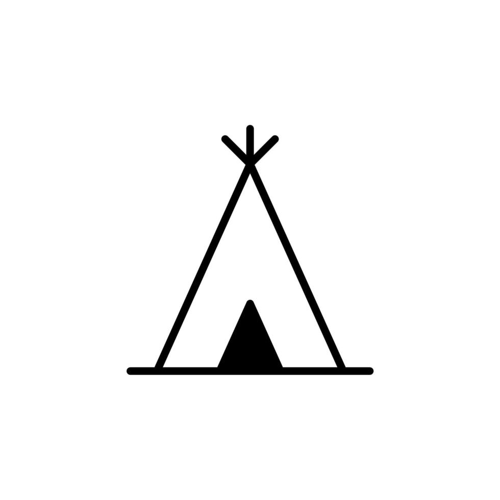 campamento, tienda, camping, viaje línea sólida icono vector ilustración logotipo plantilla. adecuado para muchos propósitos.