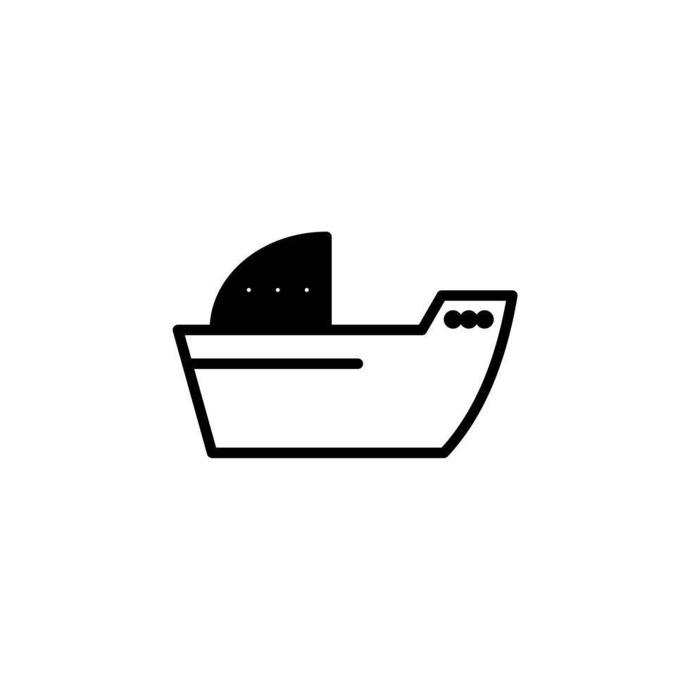 Ship, Boat, Sailboat Solid Line Icon Vector Illustration Logo Template. Suitable For Many Purposes.