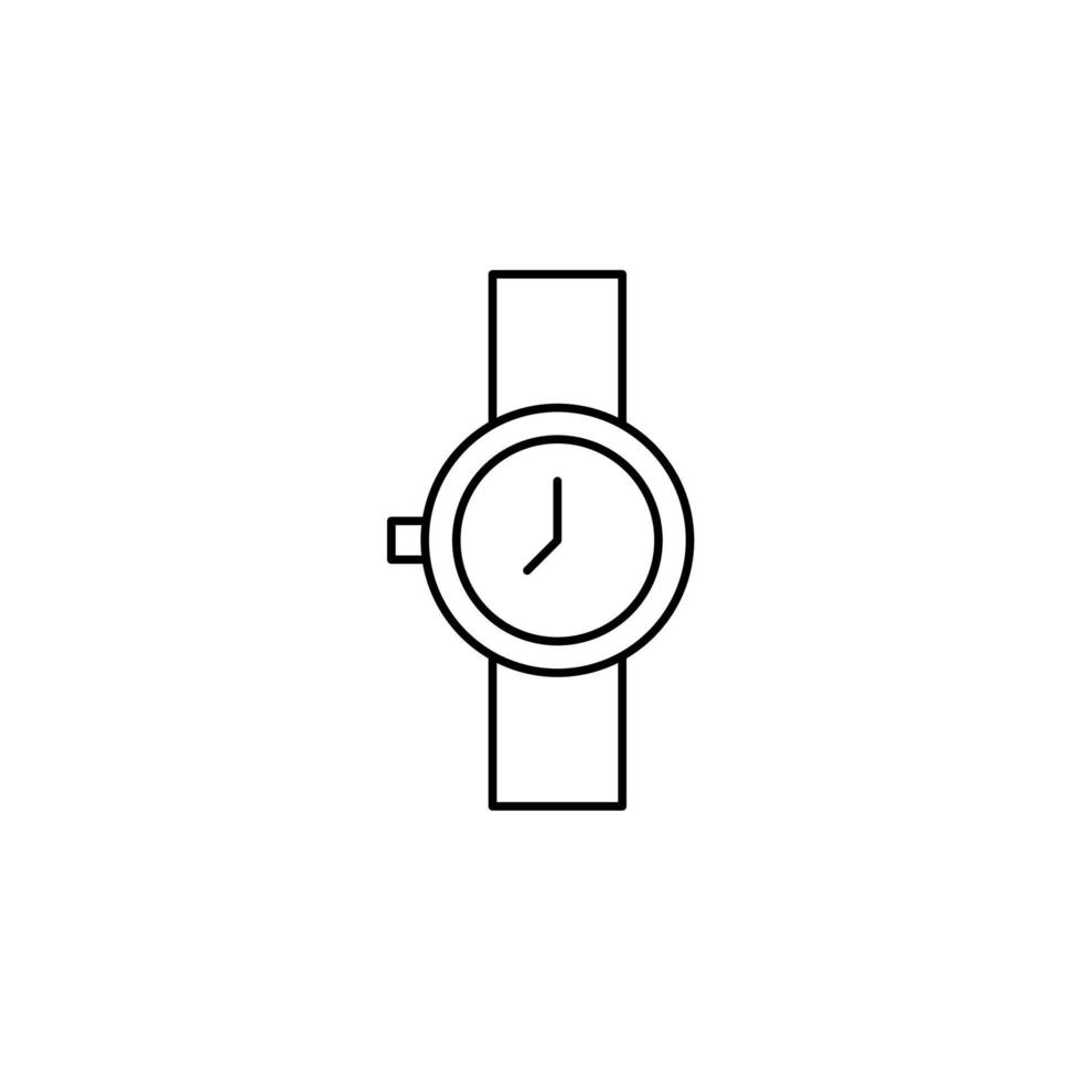 reloj, reloj de pulsera, reloj, plantilla de logotipo de ilustración de vector de icono de línea delgada de tiempo. adecuado para muchos propósitos.
