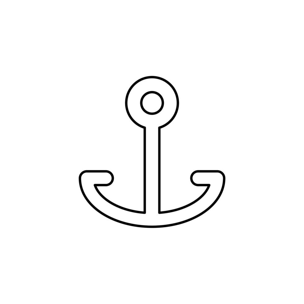ancla, plantilla de logotipo de ilustración de vector de icono de línea delgada de puerto. adecuado para muchos propósitos.