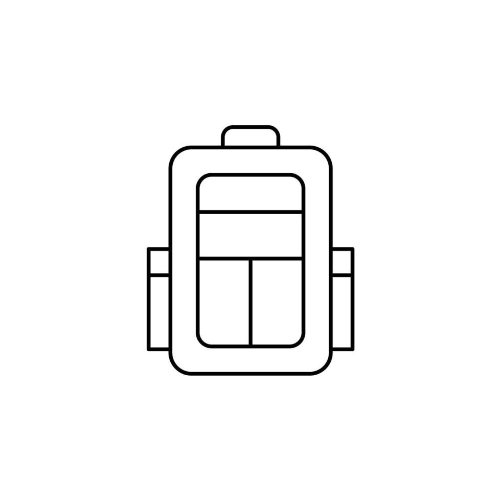 Backpack, School, Rucksack, Knapsack Thin Line Icon Vector Illustration Logo Template. Suitable For Many Purposes.