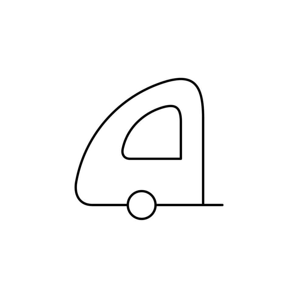Caravan, Camper, Travel Thin Line Icon Vector Illustration Logo Template. Suitable For Many Purposes.