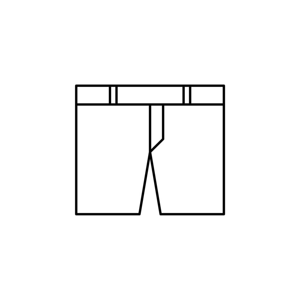 pantalones cortos, informales, pantalones plantilla de logotipo de ilustración de vector de icono de línea delgada. adecuado para muchos propósitos.