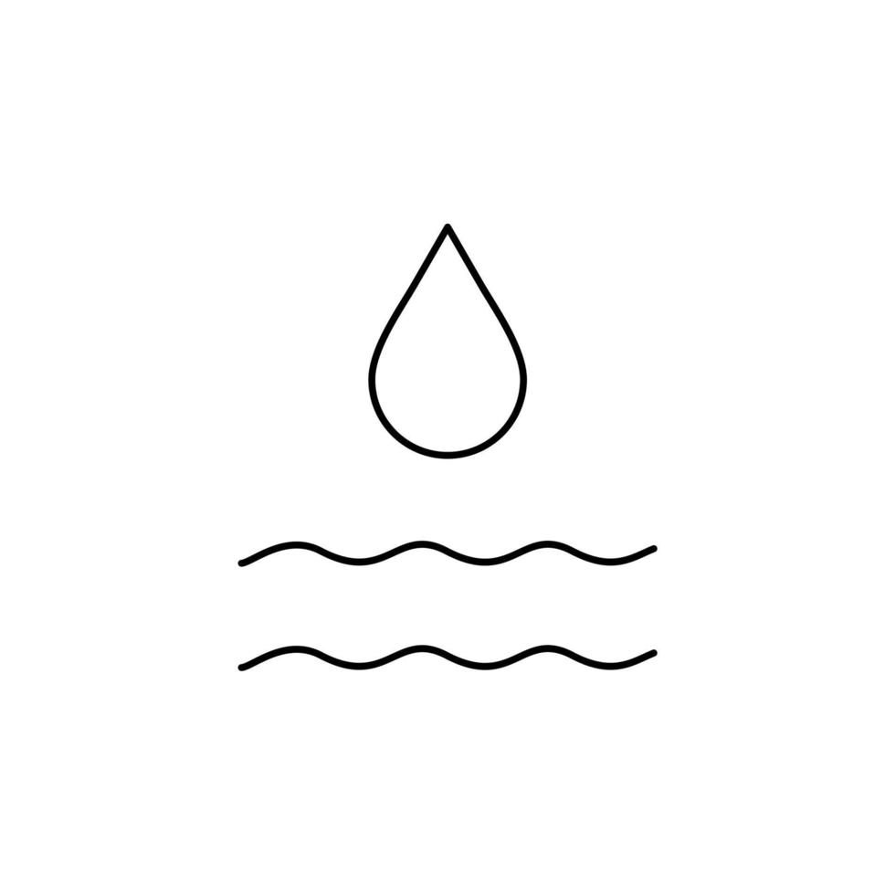 Waterdrop, Water, Droplet, Liquid Thin Line Icon Vector Illustration Logo Template. Suitable For Many Purposes.