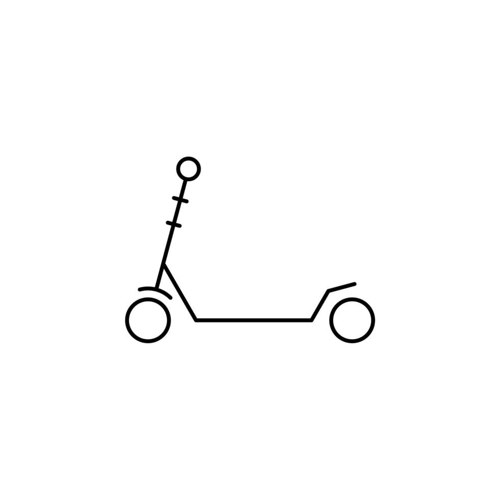 scooter, kick scooter delgada línea icono vector ilustración logotipo plantilla. adecuado para muchos propósitos.