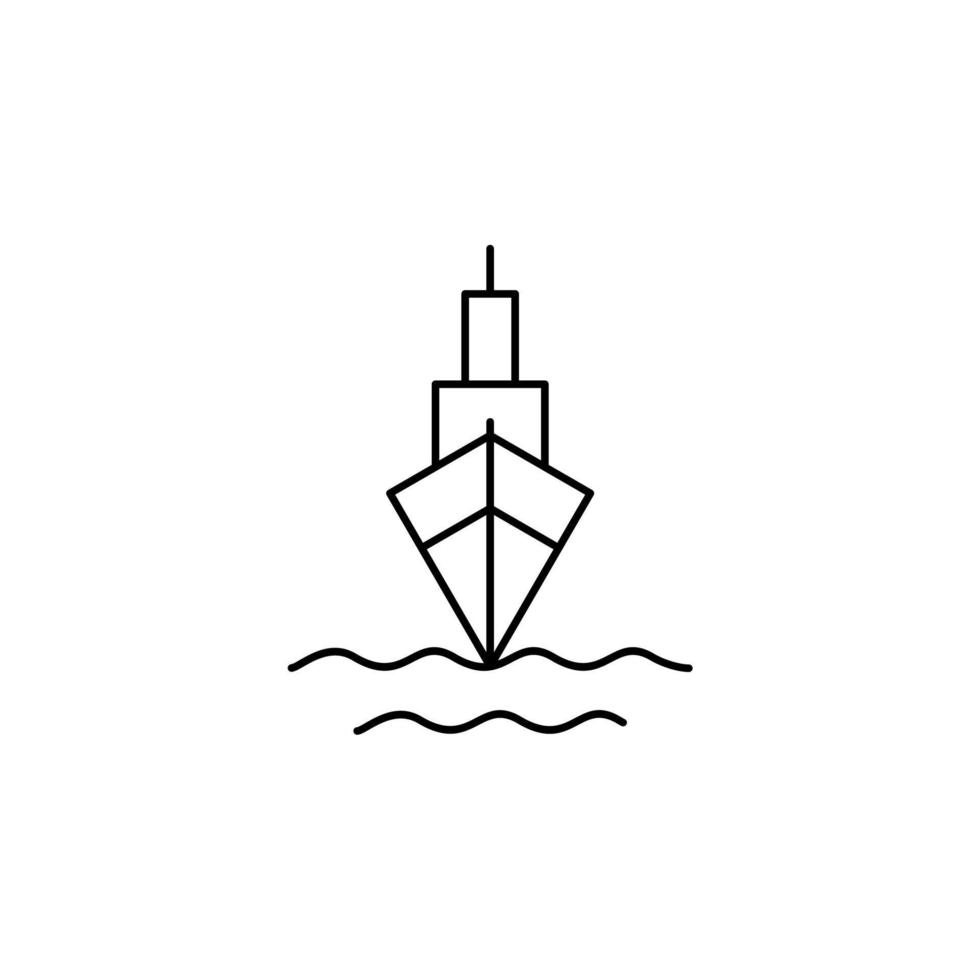 Ship, Boat, Sailboat Thin Line Icon Vector Illustration Logo Template. Suitable For Many Purposes.