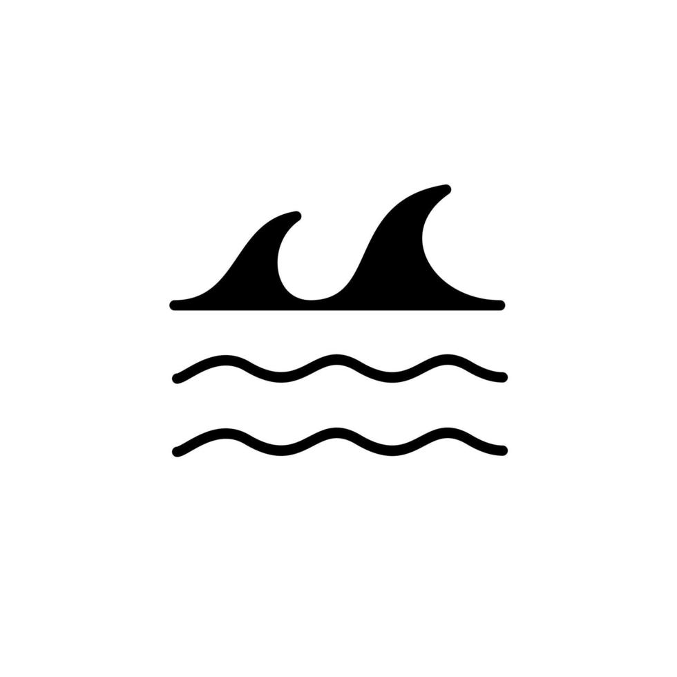 océano, agua, río, mar línea sólida icono vector ilustración logotipo plantilla. adecuado para muchos propósitos.