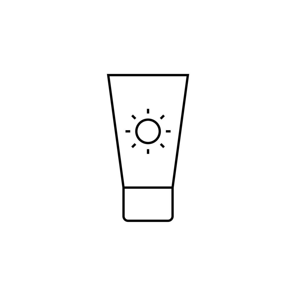 Sunblock, Sunscreen, Lotion, Summer Thin Line Icon Vector Illustration Logo Template. Suitable For Many Purposes.