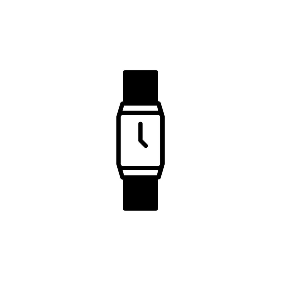 Watch, Wristwatch, Clock, Time Solid Line Icon Design Concept For Web And UI, Simple Icon Suitable for Any Purposes. vector