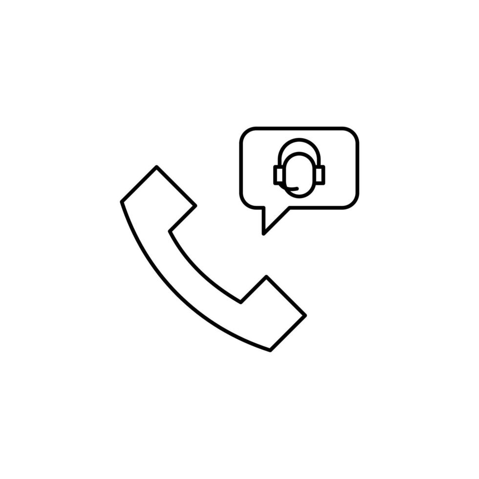 Call, Centre, Telephone Thin Line Icon Vector Illustration Logo Template. Suitable For Many Purposes.