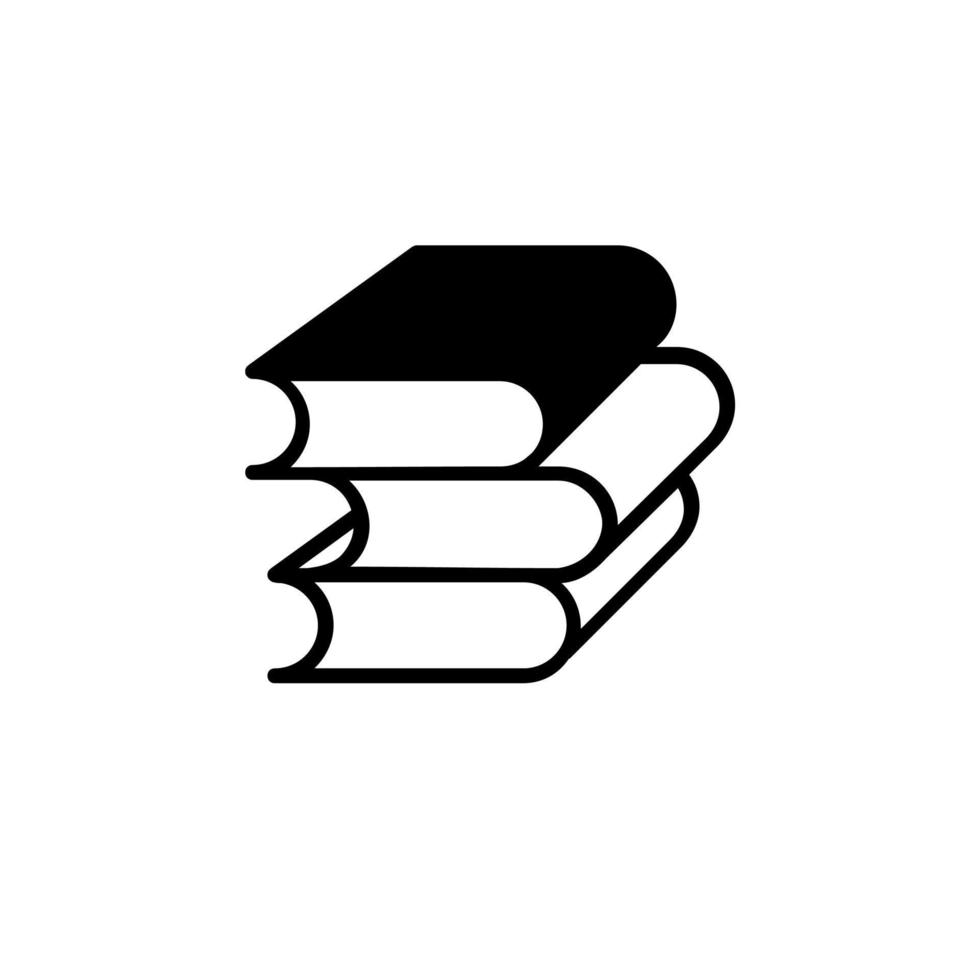 libro, lectura, biblioteca, estudio plantilla de logotipo de ilustración de vector de icono de línea sólida. adecuado para muchos propósitos.