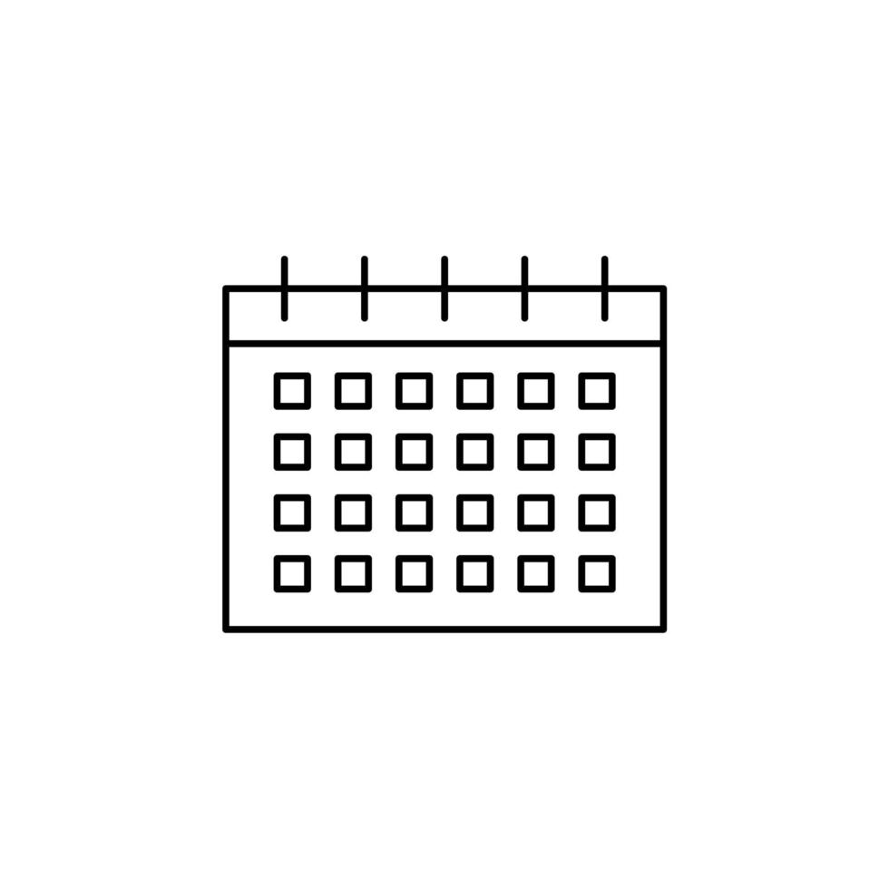 Calendar, Schedule, Date Thin Line Icon Vector Illustration Logo Template. Suitable For Many Purposes.