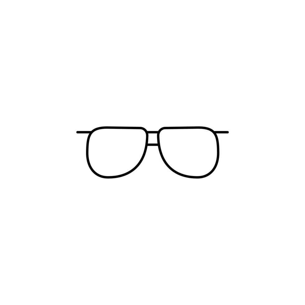 gafas, gafas de sol, anteojos, anteojos plantilla de logotipo de ilustración de vector de icono de línea delgada. adecuado para muchos propósitos.