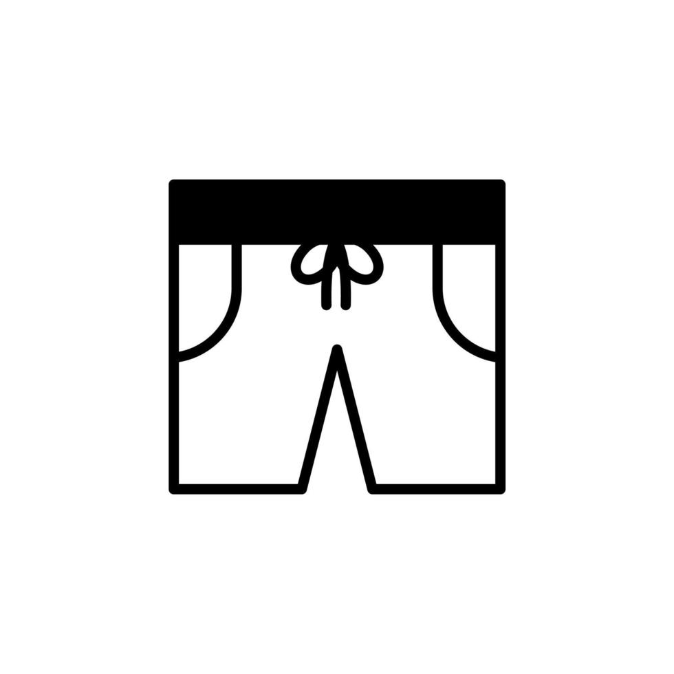 pantalones cortos, informales, pantalones concepto de diseño de icono de línea sólida para web y ui, icono simple adecuado para cualquier propósito. vector