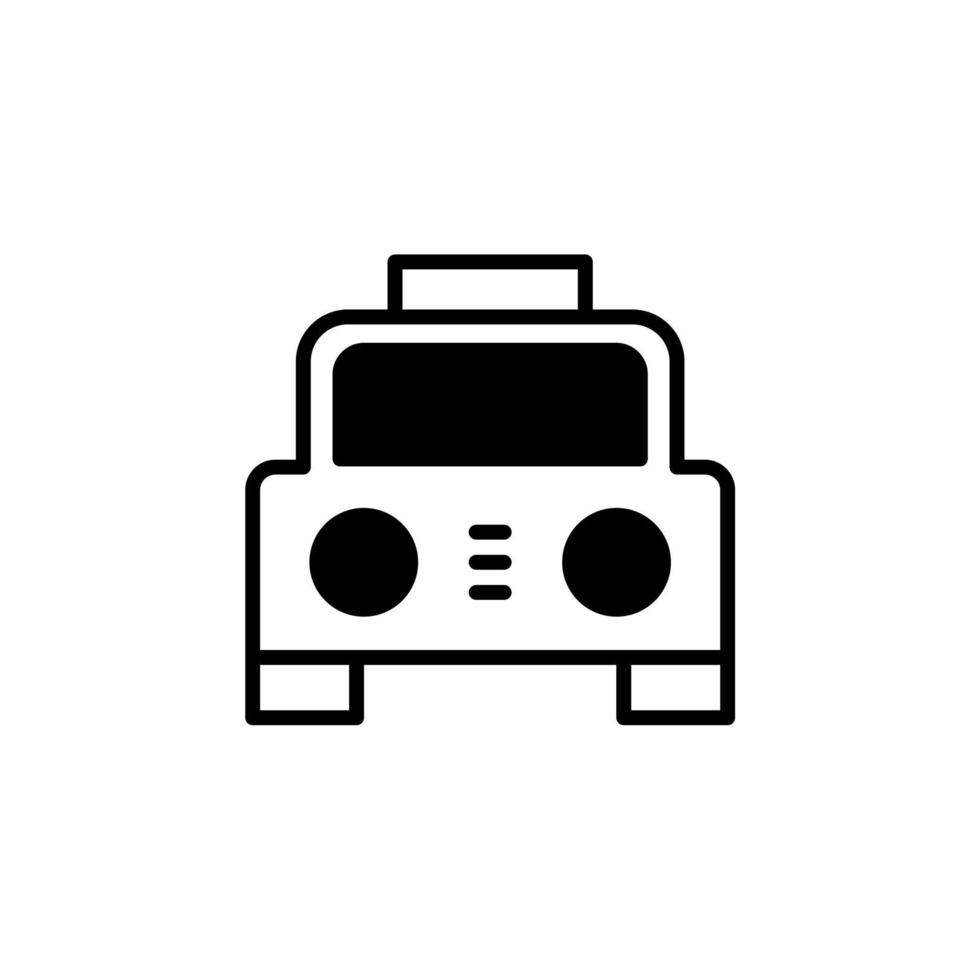 Cab, Taxi, Travel, Transportation Solid Line Icon Vector Illustration Logo Template. Suitable For Many Purposes.