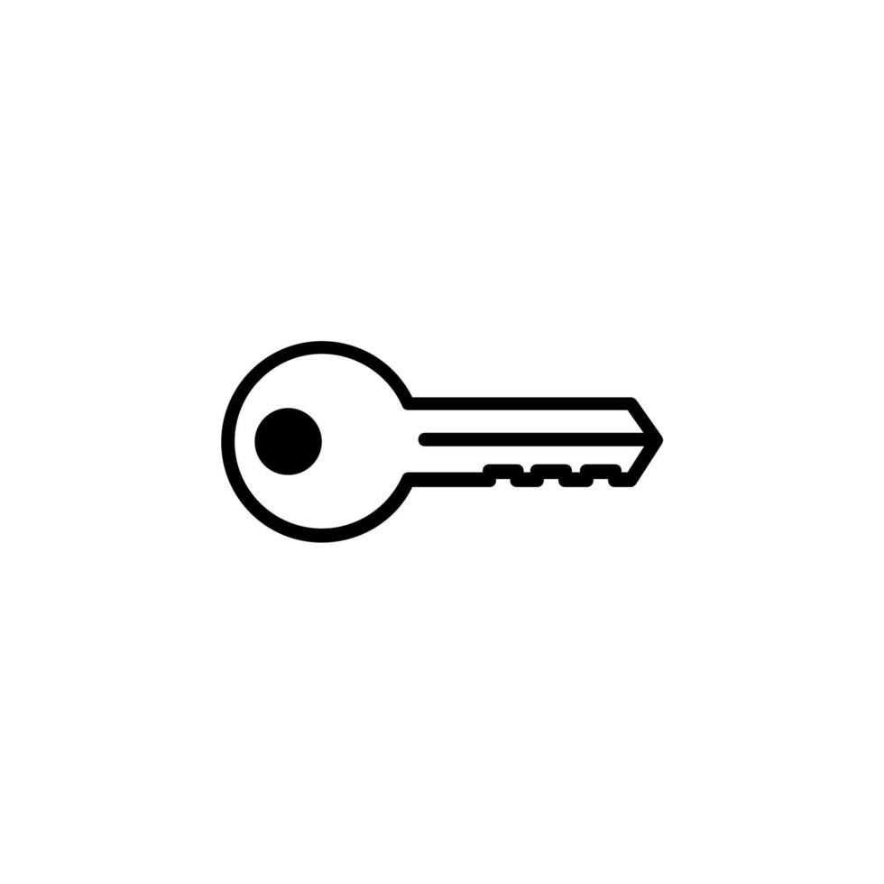 Key Solid Line Icon Design Concept For Web And UI, Simple Icon Suitable for Any Purposes. vector