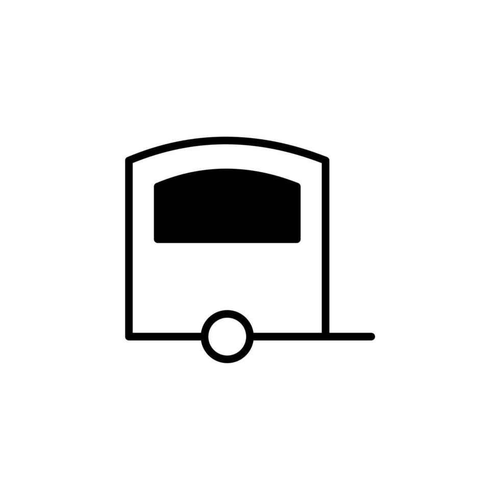 Caravan, Camper, Travel Solid Line Icon Vector Illustration Logo Template. Suitable For Many Purposes.