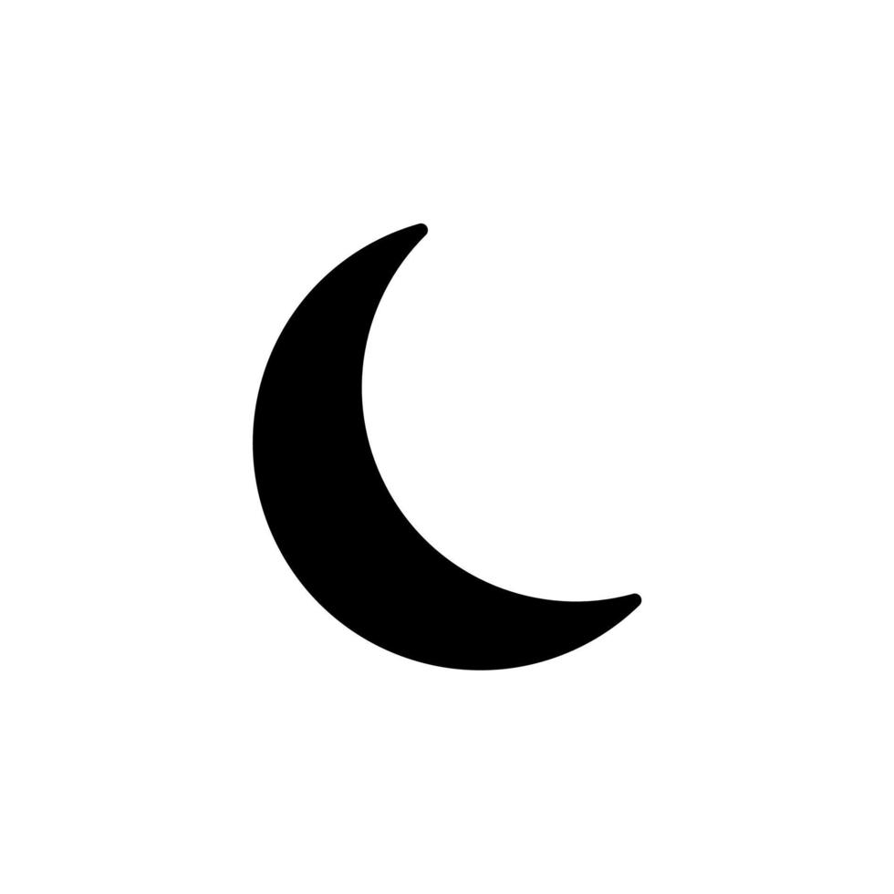 luna, noche, luz de luna, plantilla de logotipo de ilustración de vector de icono de línea sólida de medianoche. adecuado para muchos propósitos.