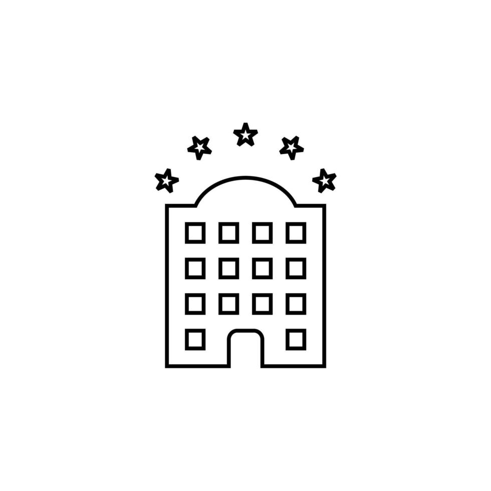 hotel, apartamento, casa adosada, plantilla de logotipo de ilustración de vector de icono de línea delgada residencial. adecuado para muchos propósitos.