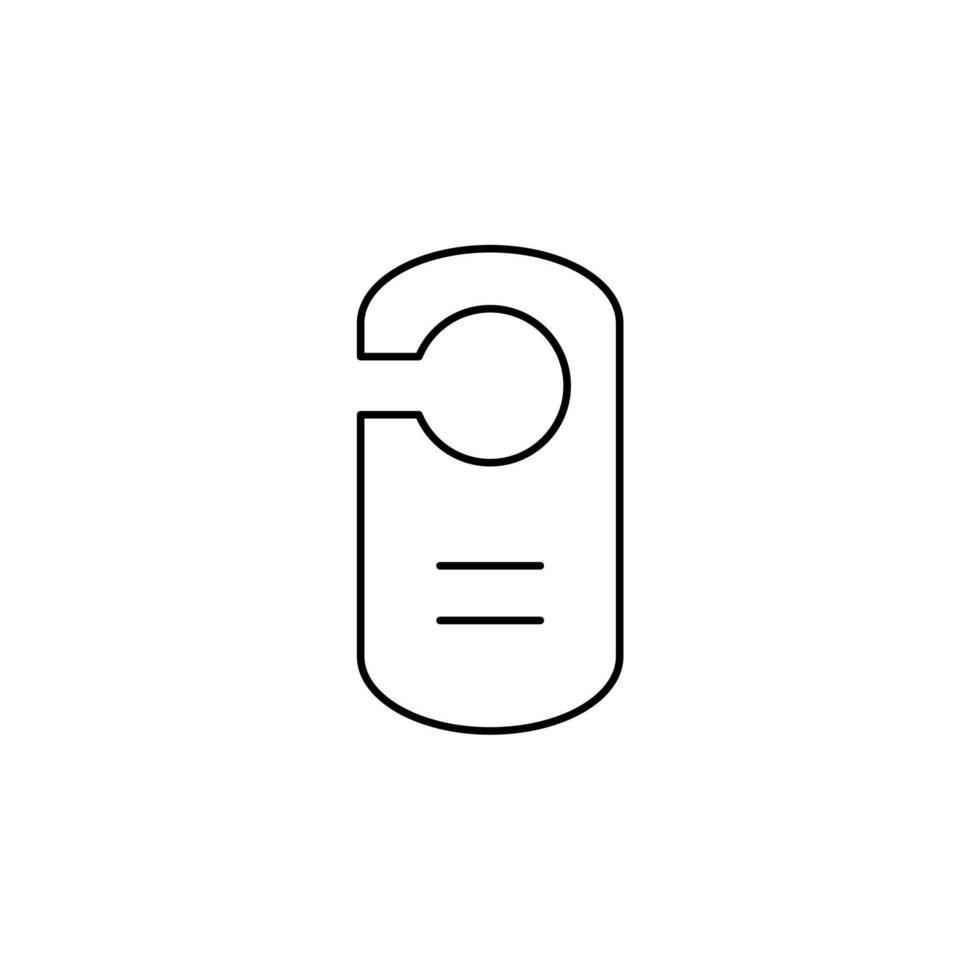 colgador de puerta, plantilla de logotipo de ilustración de vector de icono de línea delgada de hotel. adecuado para muchos propósitos.