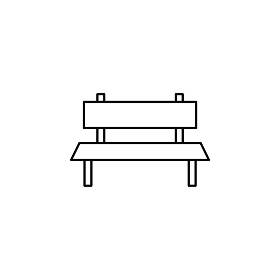Bench, Seat Thin Line Icon Vector Illustration Logo Template. Suitable For Many Purposes.