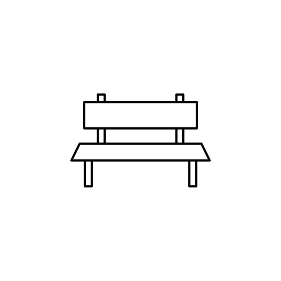 Bench, Seat Thin Line Icon Vector Illustration Logo Template. Suitable For Many Purposes.