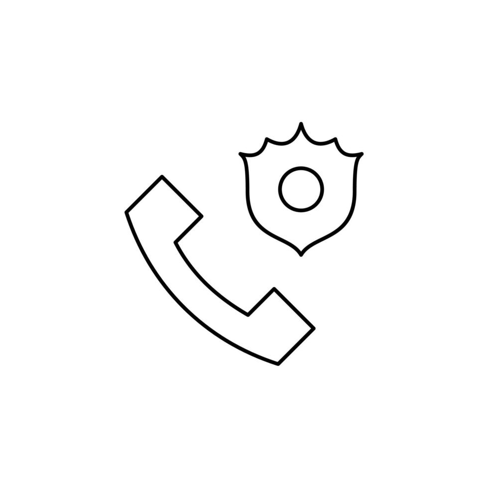 llamada, centro, teléfono línea delgada icono vector ilustración logotipo plantilla. adecuado para muchos propósitos.