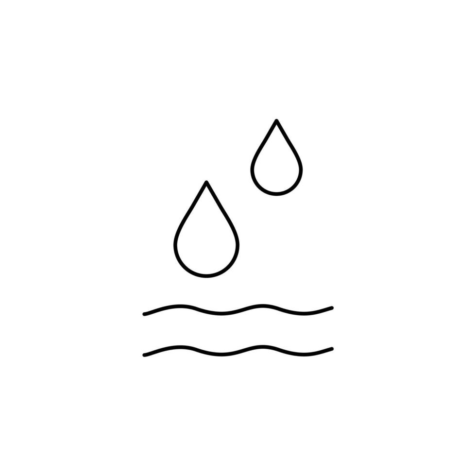 Waterdrop, Water, Droplet, Liquid Thin Line Icon Vector Illustration Logo Template. Suitable For Many Purposes.