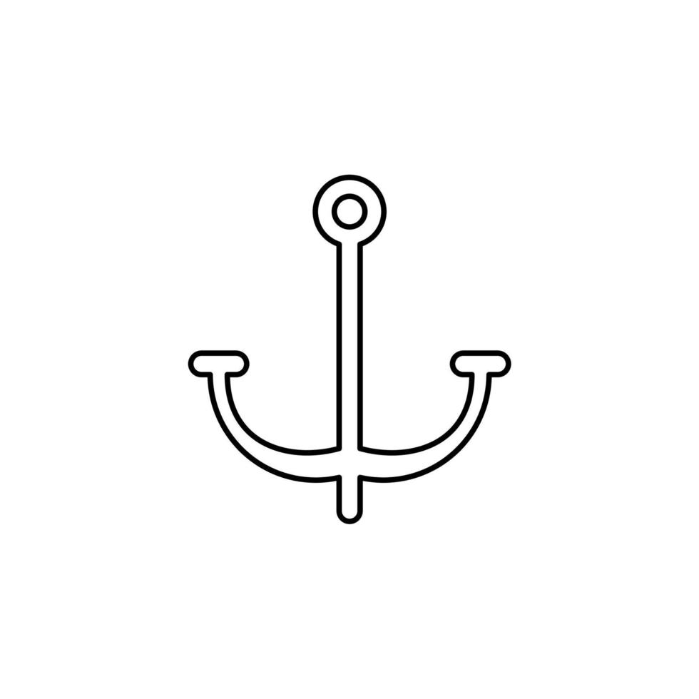 ancla, plantilla de logotipo de ilustración de vector de icono de línea delgada de puerto. adecuado para muchos propósitos.