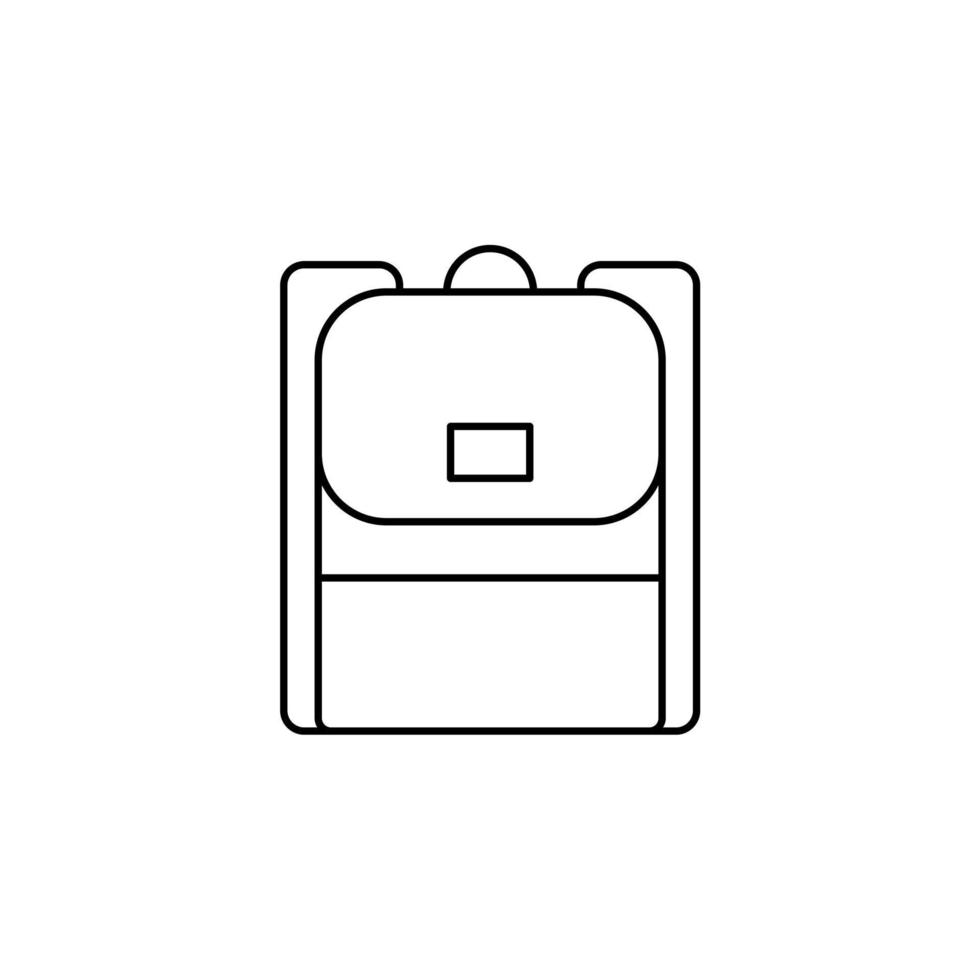 mochila, escuela, mochila, mochila delgada línea icono vector ilustración logotipo plantilla. adecuado para muchos propósitos.